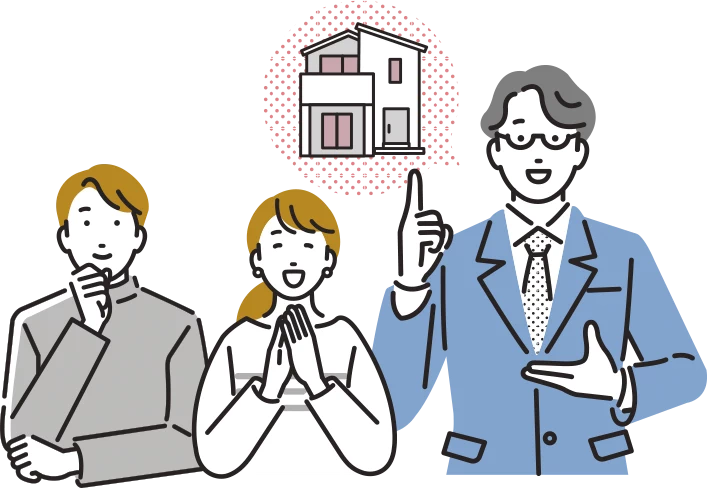 相談に乗る専門家と夫婦のイラスト